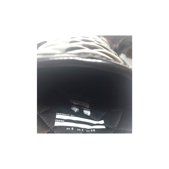 Hunter refined gloss quilt short black boots women's size 7 - Picture 9 of 15